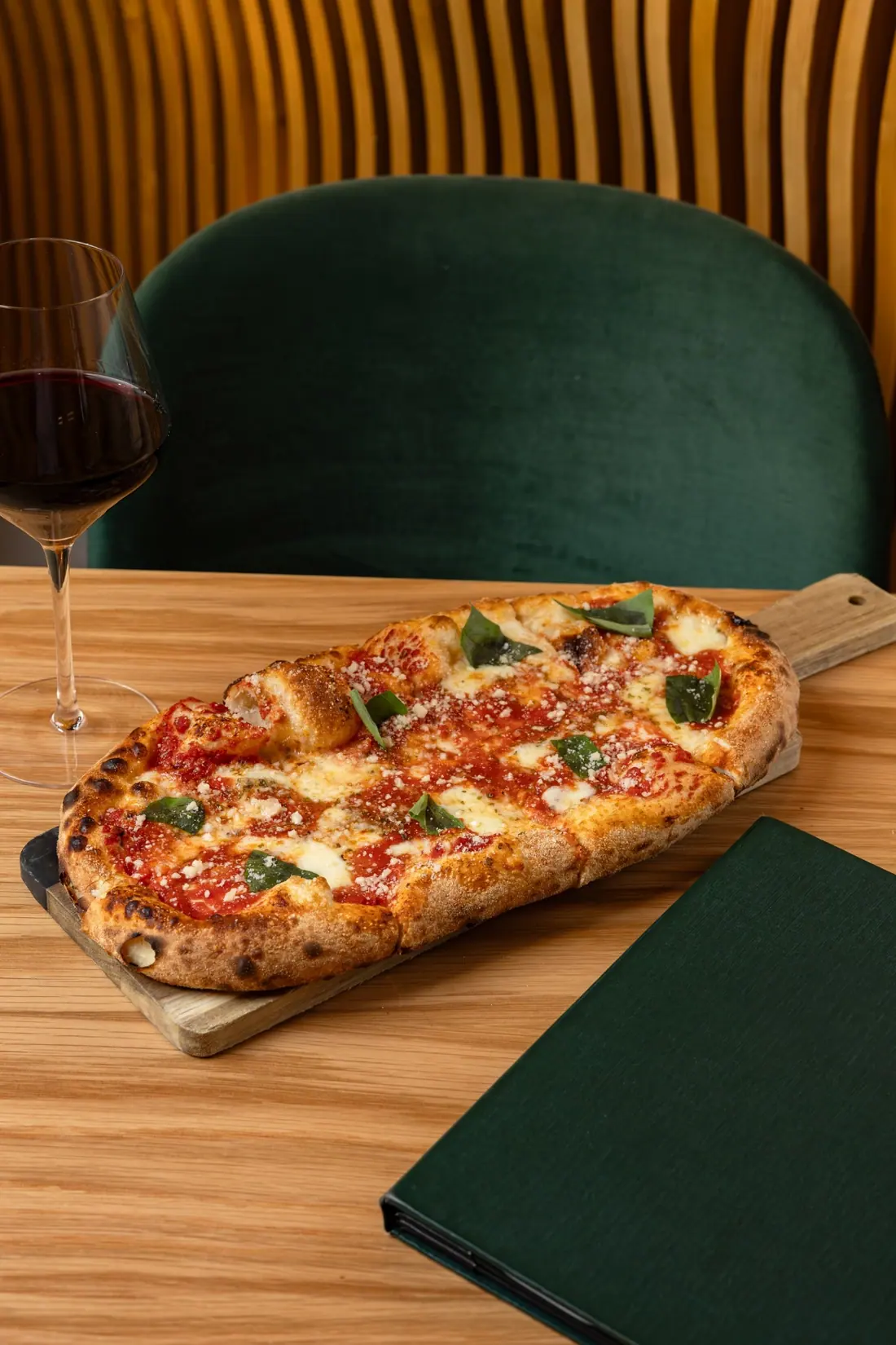 Roman-style pizza fresh from the oven